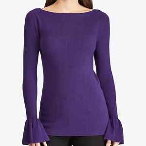 Ralph Lauren ribbed boat neck elegant Top